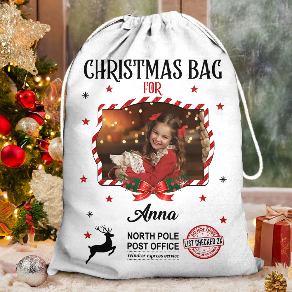 Personalized Christmas Photo - Christmas Bag Gift For Family - Christmas Sack