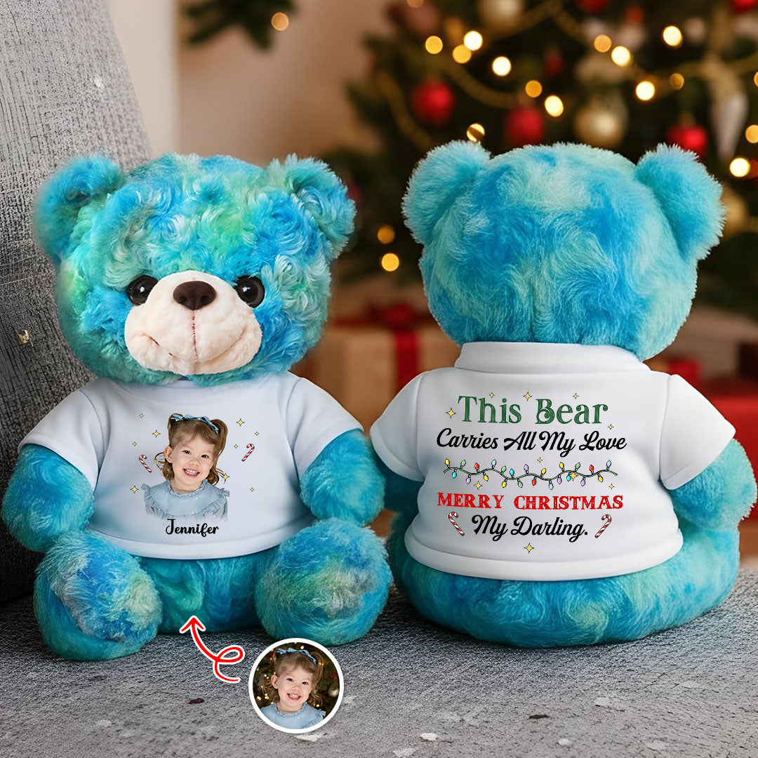All My Love Merry Christmas - Memorial Personalized Custom Teddy Bear Plush