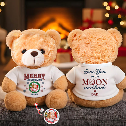 Love You To The Moon and Back Christmas - Personalized Custom Teddy Bear Plush