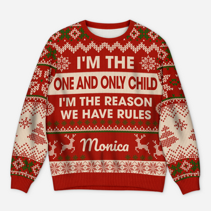 Oldest Middle Youngest Child Ugly Sweater - Personalized All-Over-Print Sweatshirt - Wool Sweater