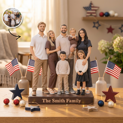 Custom Photo Figurine Our Family - 3D Couple, Family, Pet Portrait Statue