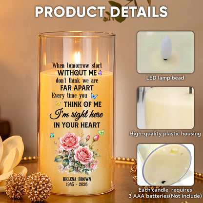 When Tomorrow Starts Without Me Memorial Candle - Personalized Flameless LED Candle