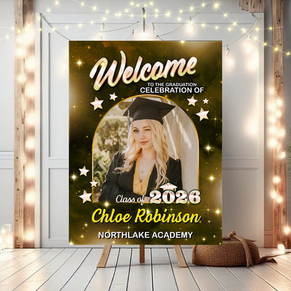 Class Of 2026 Party - Personalized Graduation Welcome Sign - Custom Photo Welcome Sign - Graduation Gifts