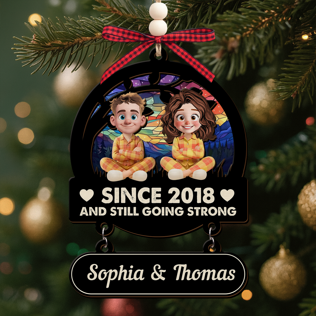 Love You Forever Christmas Wooden Ornament With Tag - Personalized Gifts