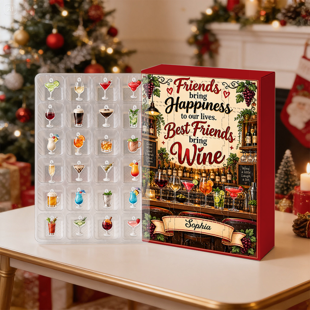 Good Wine Advent Calendar 2026 24 Day Christmas Countdown Box With Cute Figurines - Advent Calendar Box-Box&Acrylic