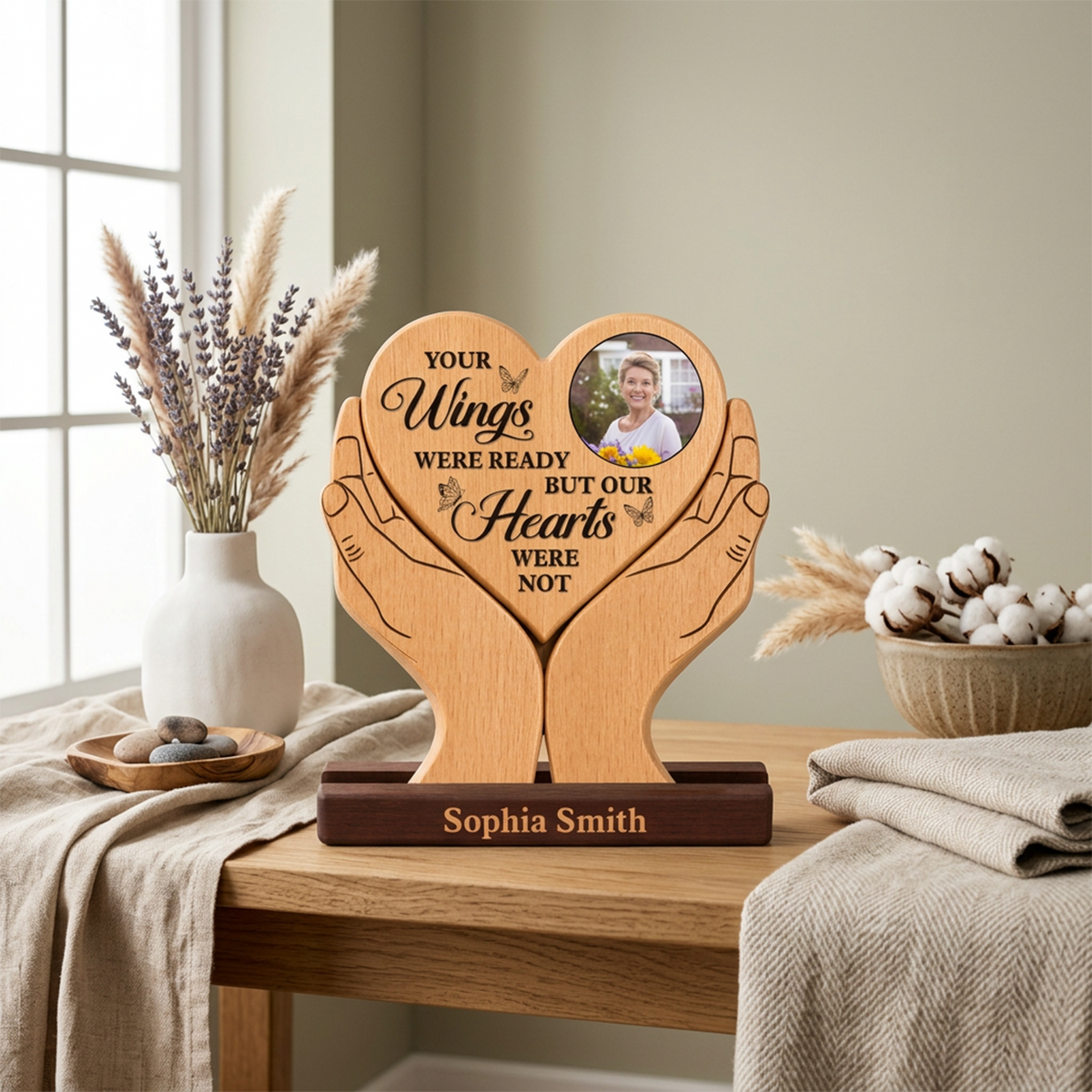 Your Wings Were Ready But My Heart Was Not - Custom Premium Wooden Name Puzzle