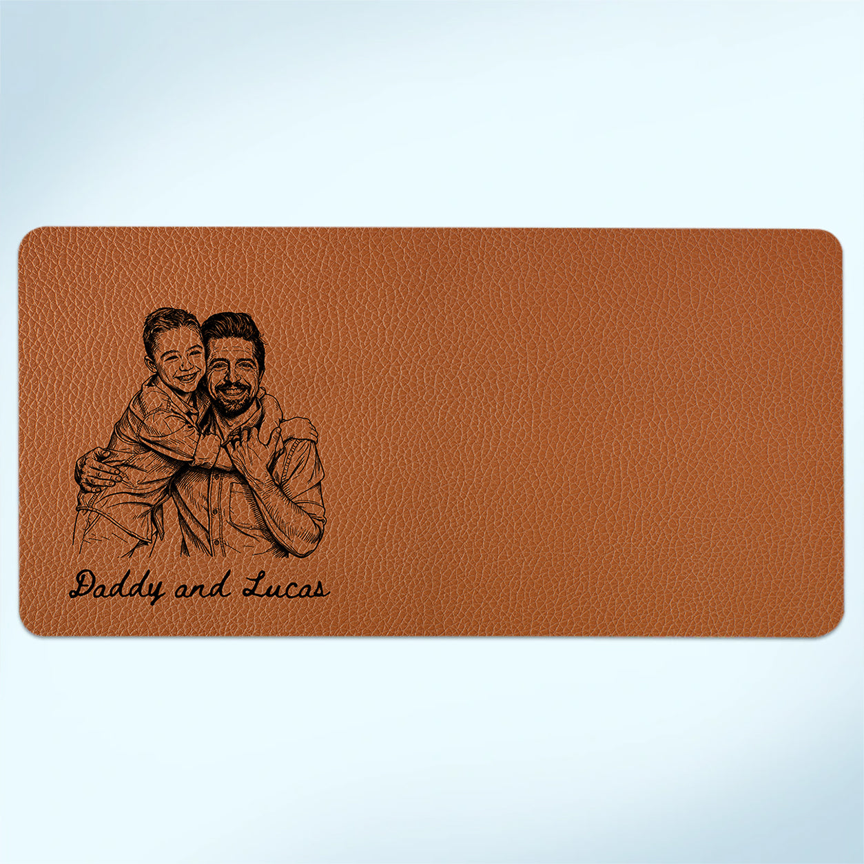 Best Dad Ever - Personalized Leather Desk Mat