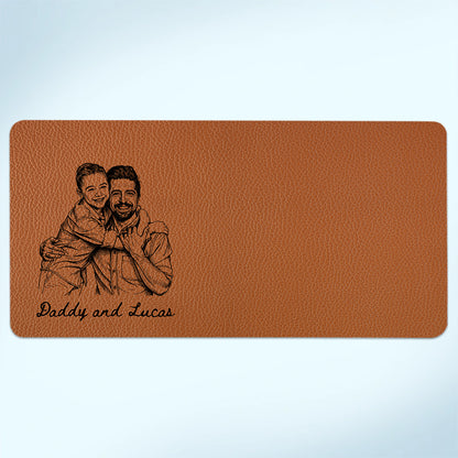 Best Dad Ever - Personalized Leather Desk Mat