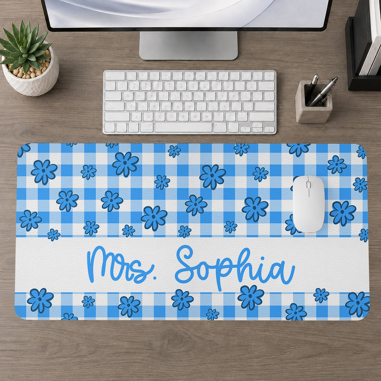 Custom Name Teacher Gifts - Personalized Leather Desk Mat - Gift For Her