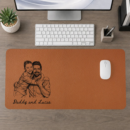 Best Dad Ever - Personalized Leather Desk Mat
