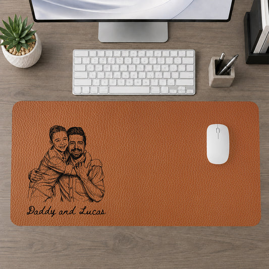 Best Dad Ever - Personalized Leather Desk Mat