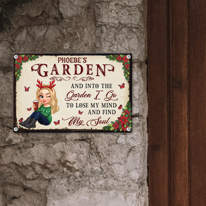 And Into The Garden I Go Gardening - Personalized Metal Sign