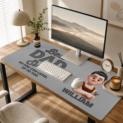 Best Dad Ever Custom - Personalized Leather Desk Mat