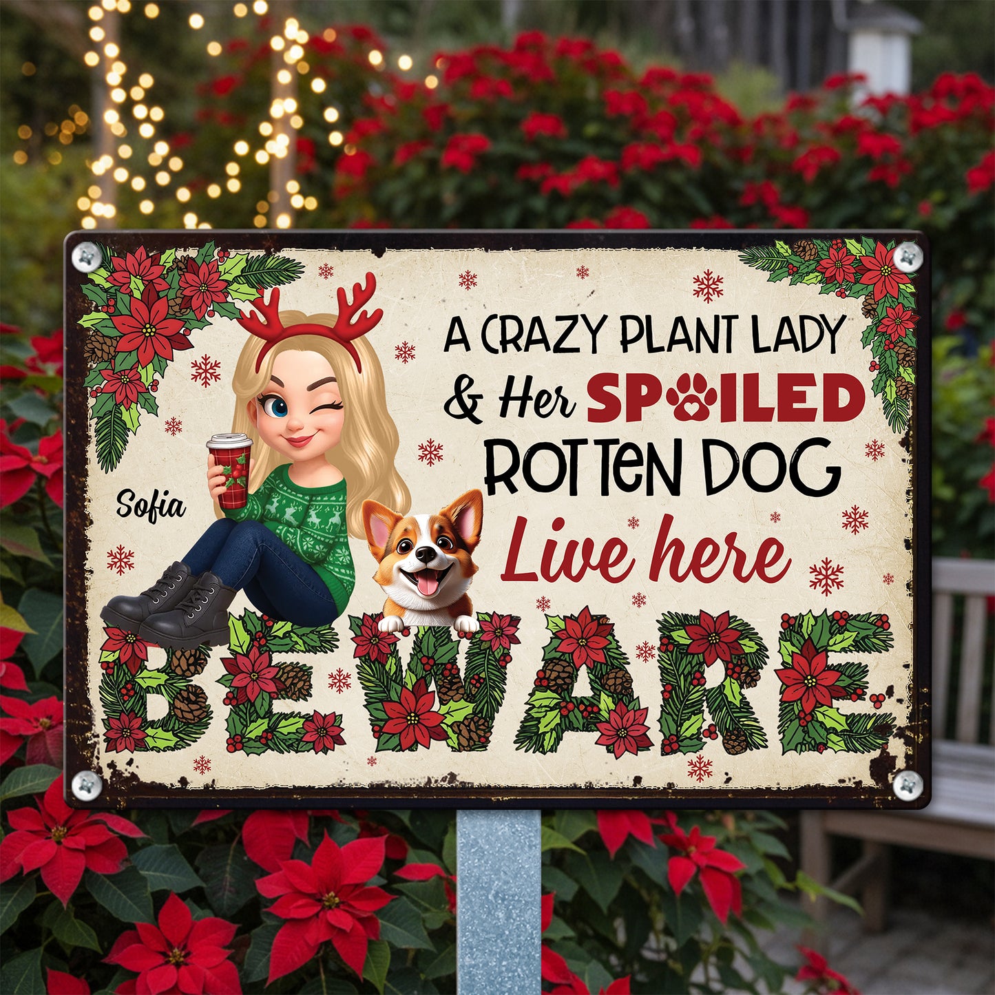 Custom A Crazy Plant Lady - Personalized Metal Sign
