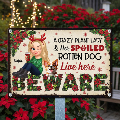 Custom A Crazy Plant Lady - Personalized Metal Sign