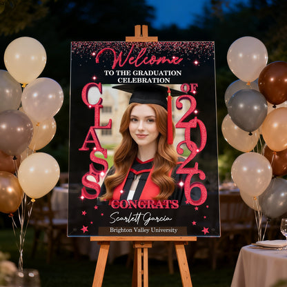 Class Of 2026 - Personalized Graduation Welcome Sign - Custom Acrylic Celebration Sign