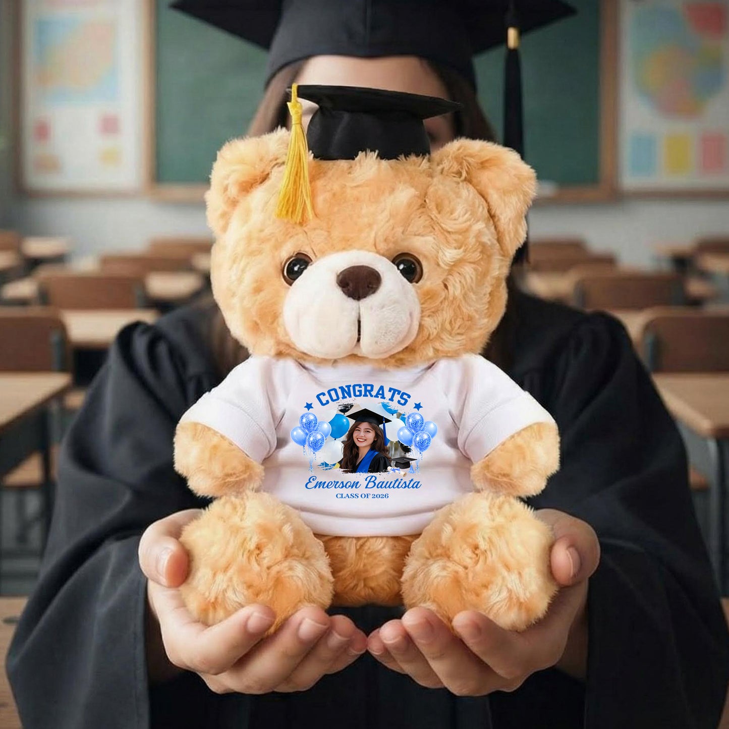 Congrats Graduation 2026 Bubble - Personalized Custom Bunny Plush