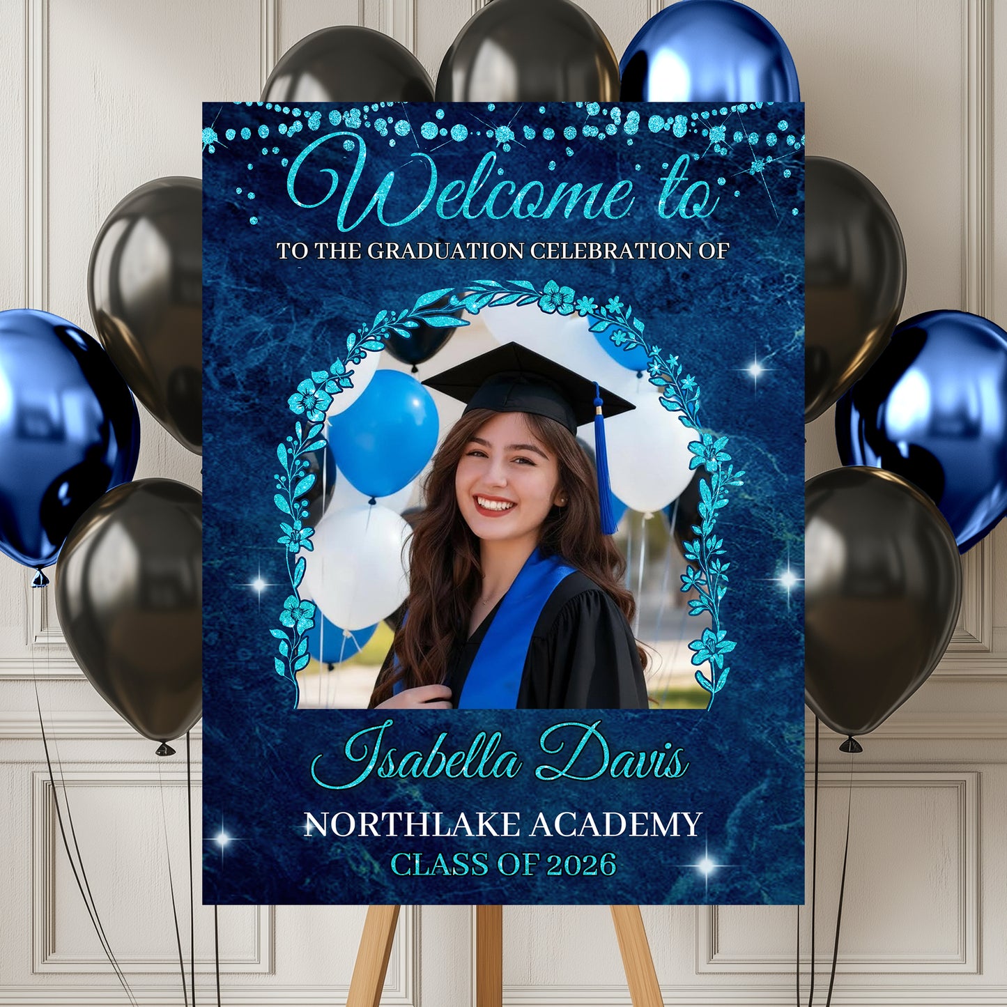 Class Of 2026 Light Graduation Party - Personalized Graduation Welcome Sign - Graduation Gifts