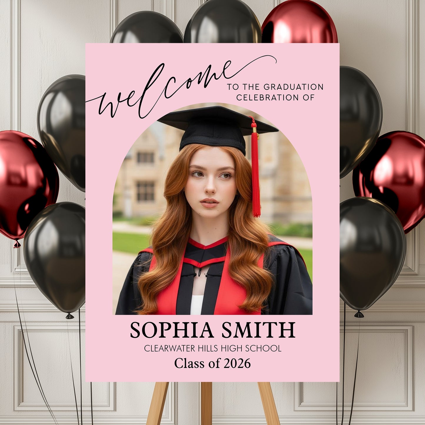 Congrats Graduation Color - Personalized Graduation Welcome Sign - Custom Photo Welcome Sign