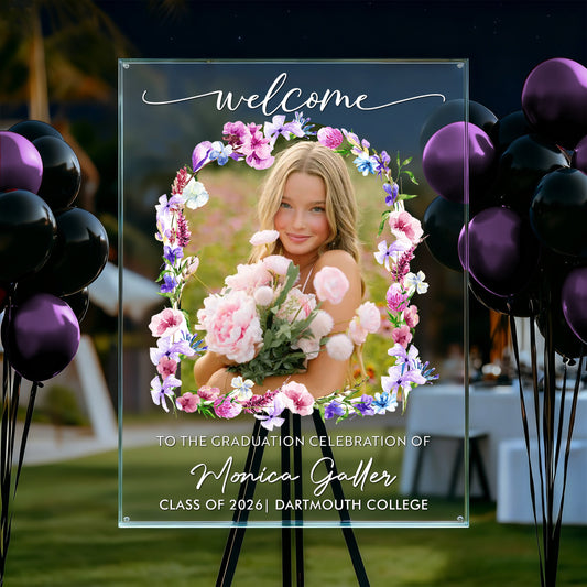 Congrats Graduation - Personalized Graduation Welcome Sign - Custom Acrylic Celebration Sign