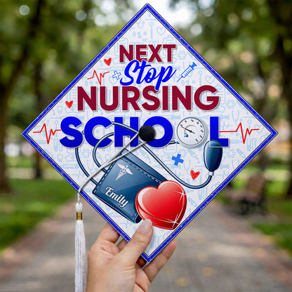 Class Of 2026 Nursing School Topper - Personalized Printed Graduation Cap Topper