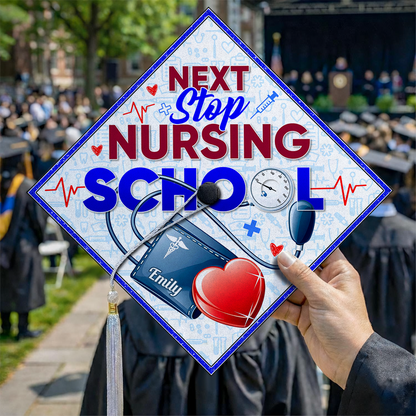 Class Of 2026 Nursing School Topper - Personalized Printed Graduation Cap Topper