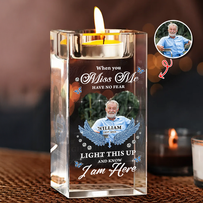 Charm Have No Fear Light This Up - Personalized Crystal Candle Holder