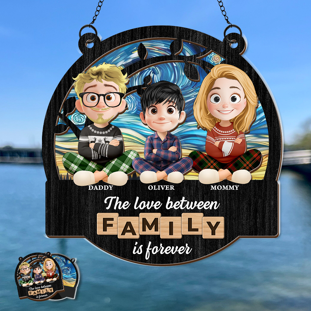 The Family Love - Personalized Window Hanging Suncatcher Ornament