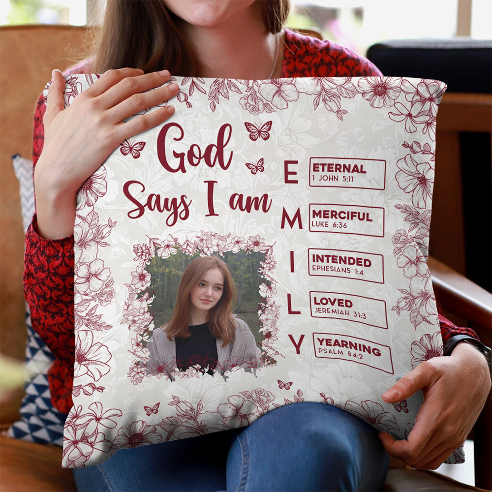 God Says I Am Name Letter - Personalized Custom Pillow
