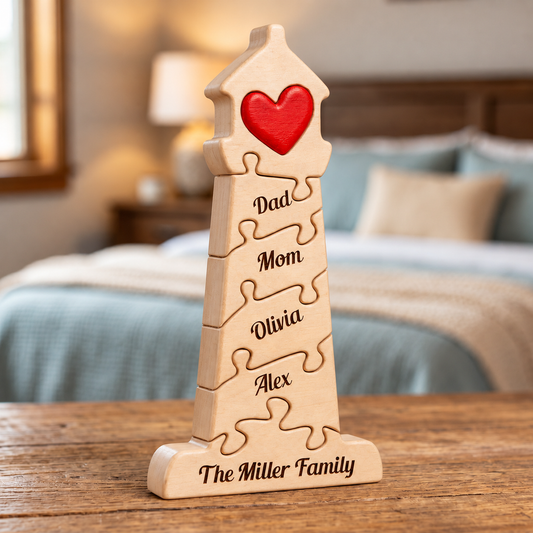Personalized Home Puzzle - Custom Premium Wooden Name Puzzle - Christmas Gifts