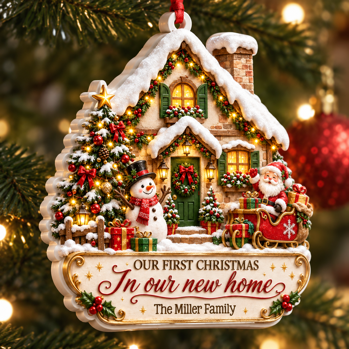 First Christmas in Our New Home - Real 3D Relief Ornament