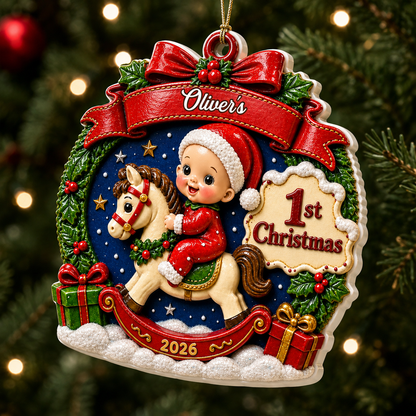 Our Little Miracle Family Christmas Names - Real 3D Relief Ornament 2
