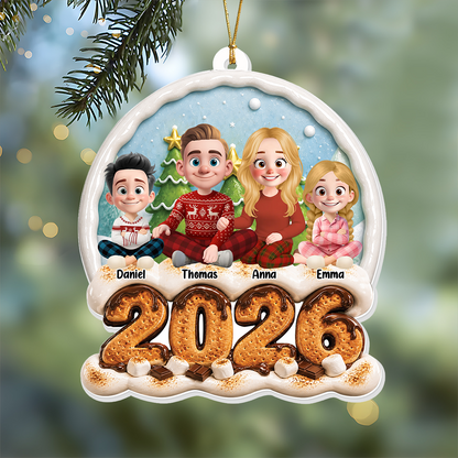 Our Family Christmas 2026 - Real 3D Relief Ornament