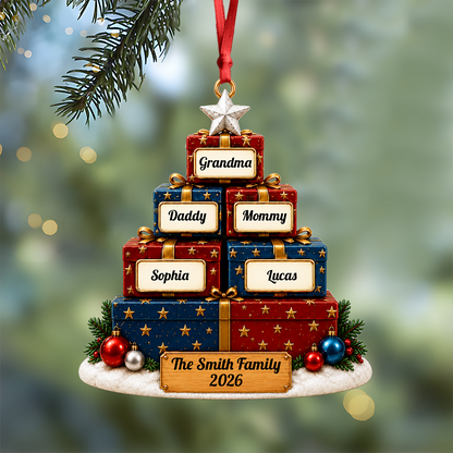 250 Years Christmas Ornament, Patriotic - Real 3D Relief Ornament