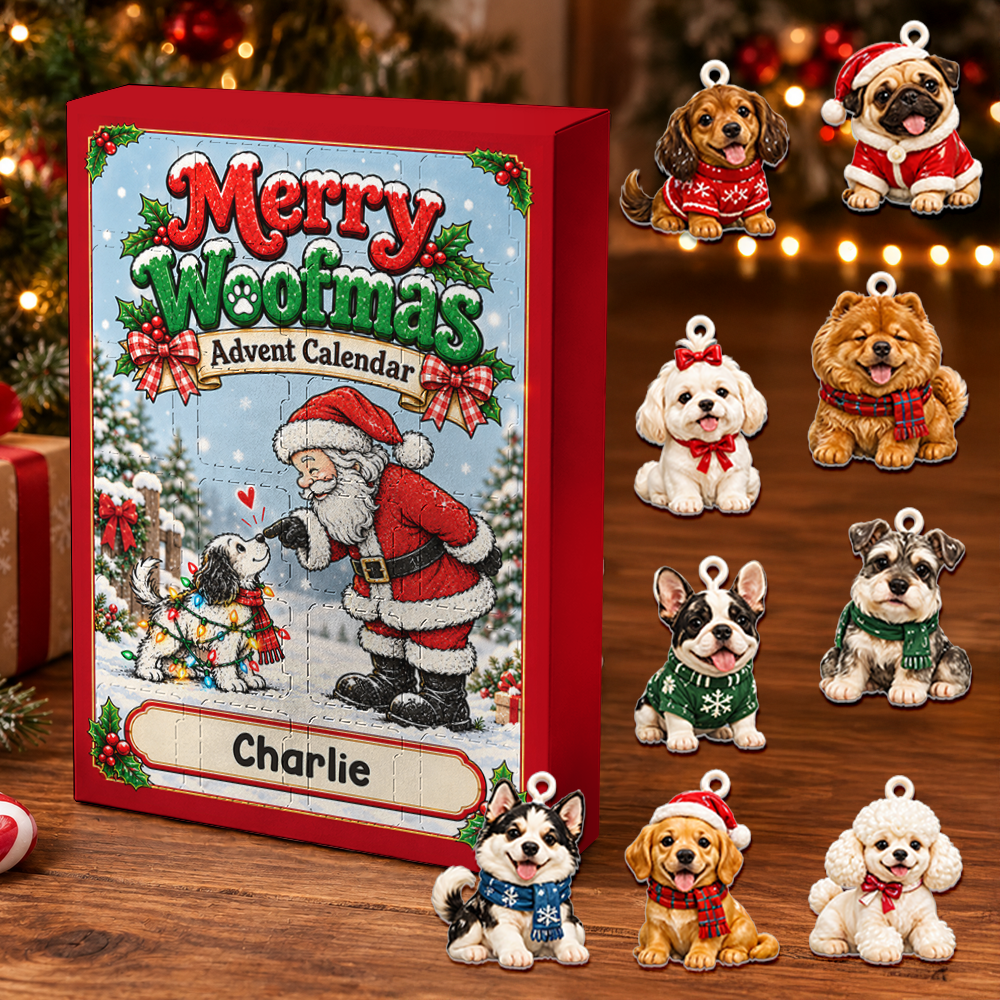 Christmas Advent Calendar 2026 Dog - 24 Day Christmas Countdown Box With Cute Figurines - Advent Calendar Box-Box&Acrylic