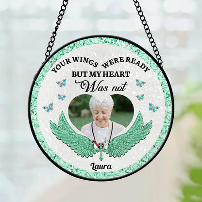 My Heart Was Not - Personalized Photo Stained Glass Window Hanging Suncatcher