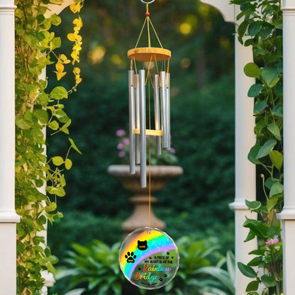 I Am Always With You - Personalized Memorial Wind Chime - Wind Chimes With Glass Ornament