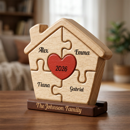 Personalized Our New House Puzzle - Custom Premium Wooden Name Puzzle - Christmas Gifts