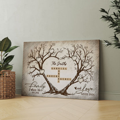 Our Family Crossword -  Personalized Canvas Prints