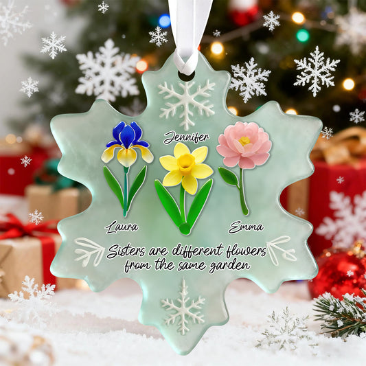 Flowers Sea Glass - Personalized Custom Acrylic 2-layered Ornament