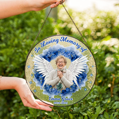 In Loving Memory Of - Personalized Photo Stained Glass Window Hanging Suncatcher