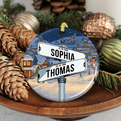 Vintage Street Sign Ornament 2026 - Real 3D Ceramic Ornament