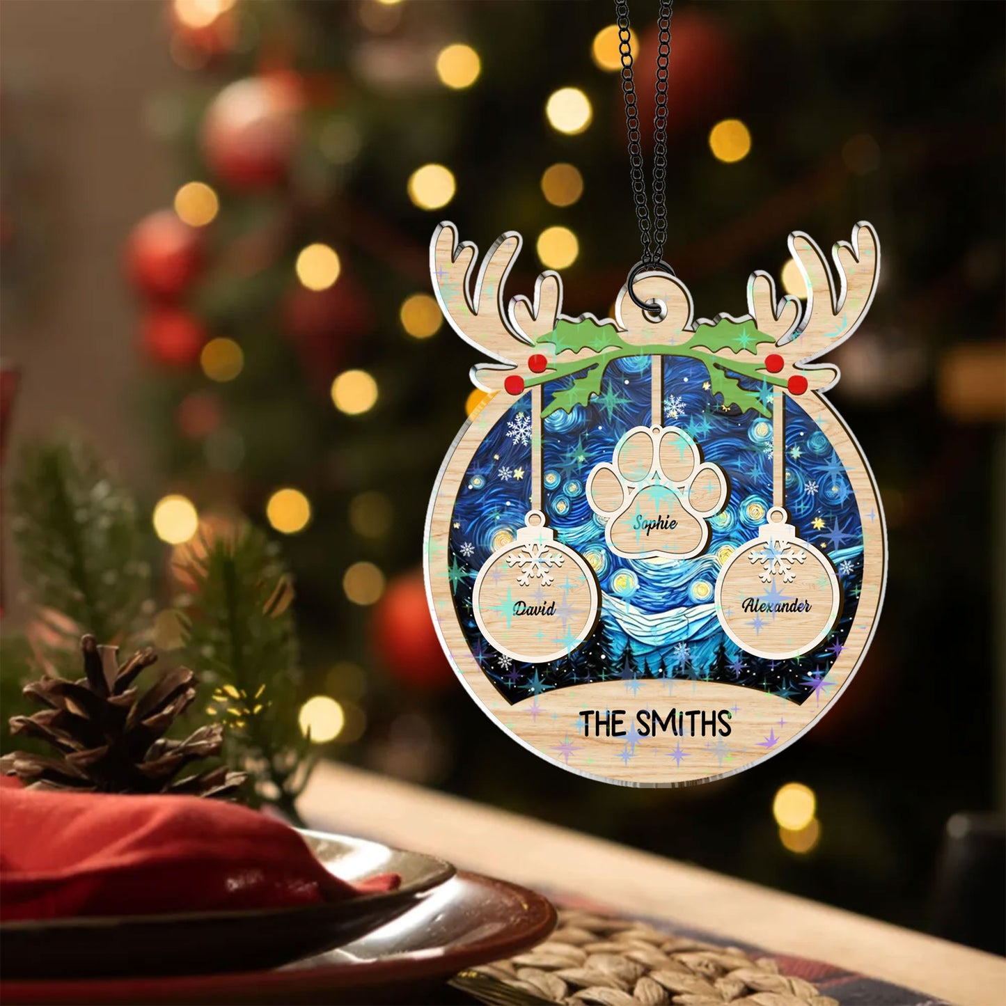 Our Family - Custom Shape Hologram Ornament