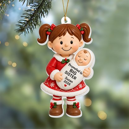 Big Brother Big Sister Merry Christmas - Real 3D Relief Ornament