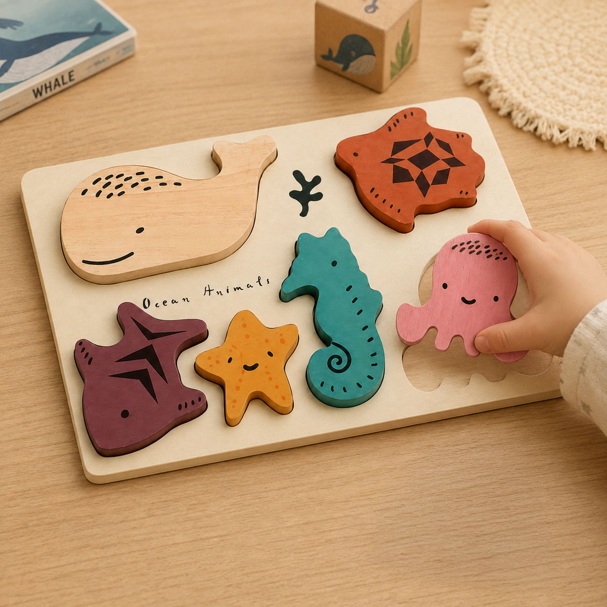 Wooden Tray Puzzle - Ocean Animals