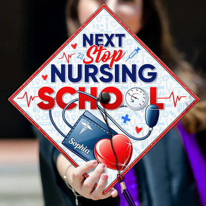 Class Of 2026 Nursing School Topper - Personalized Printed Graduation Cap Topper