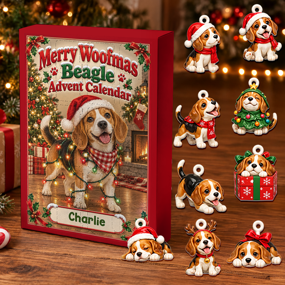 Beagle Advent Calendar 2026 - 24 Day Christmas Countdown Box With Cute Figurines - Advent Calendar Box-Box&Acrylic