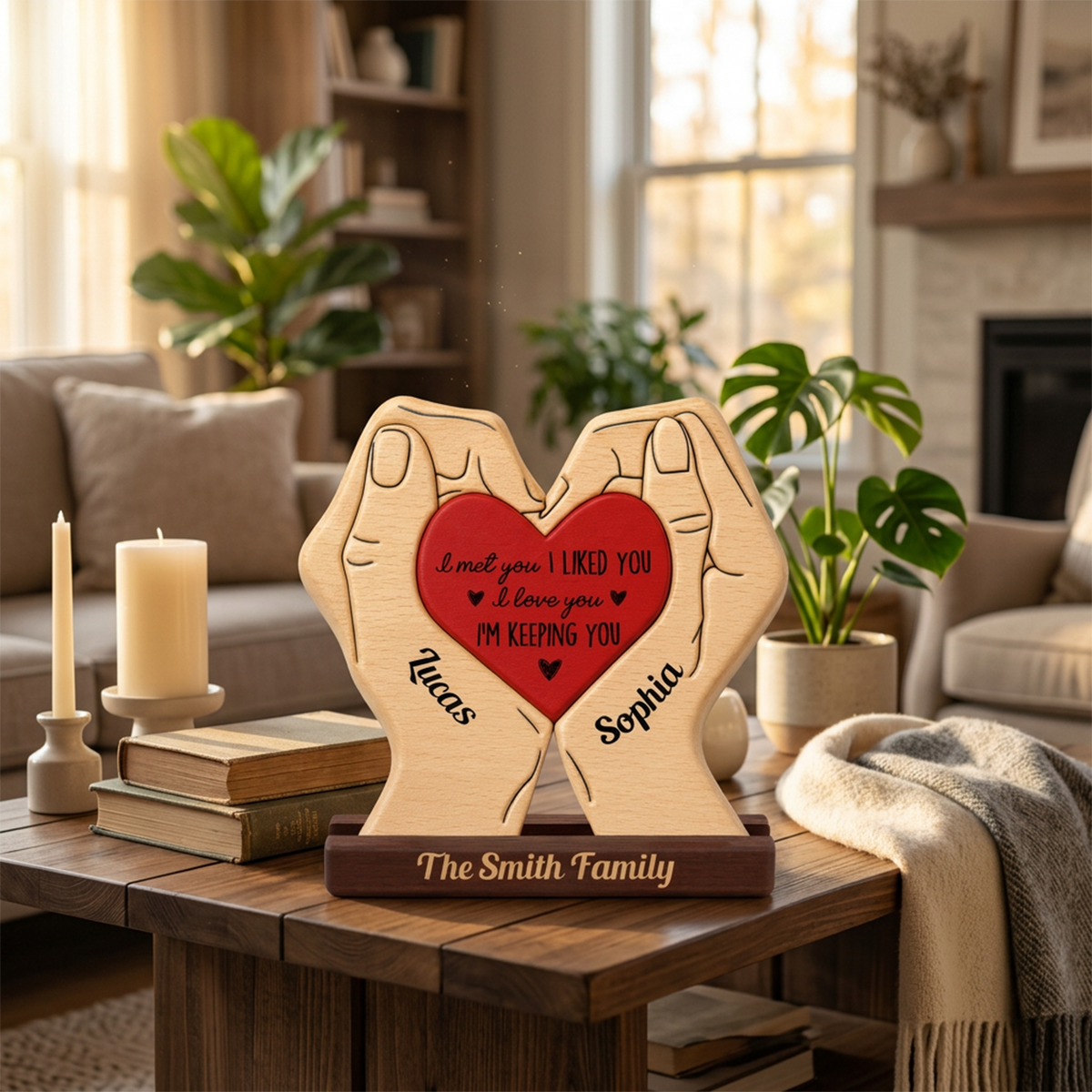 Personalized Couple Gifts Puzzle - Custom Premium Wooden Name Puzzle - Christmas Gifts