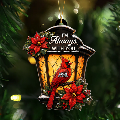 Memorial Cardinal Lantern Always With You - 3D Relief Ornament