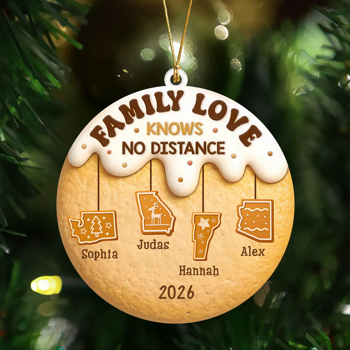 Love Connects Every Mile - Real 3D Relief Ornament